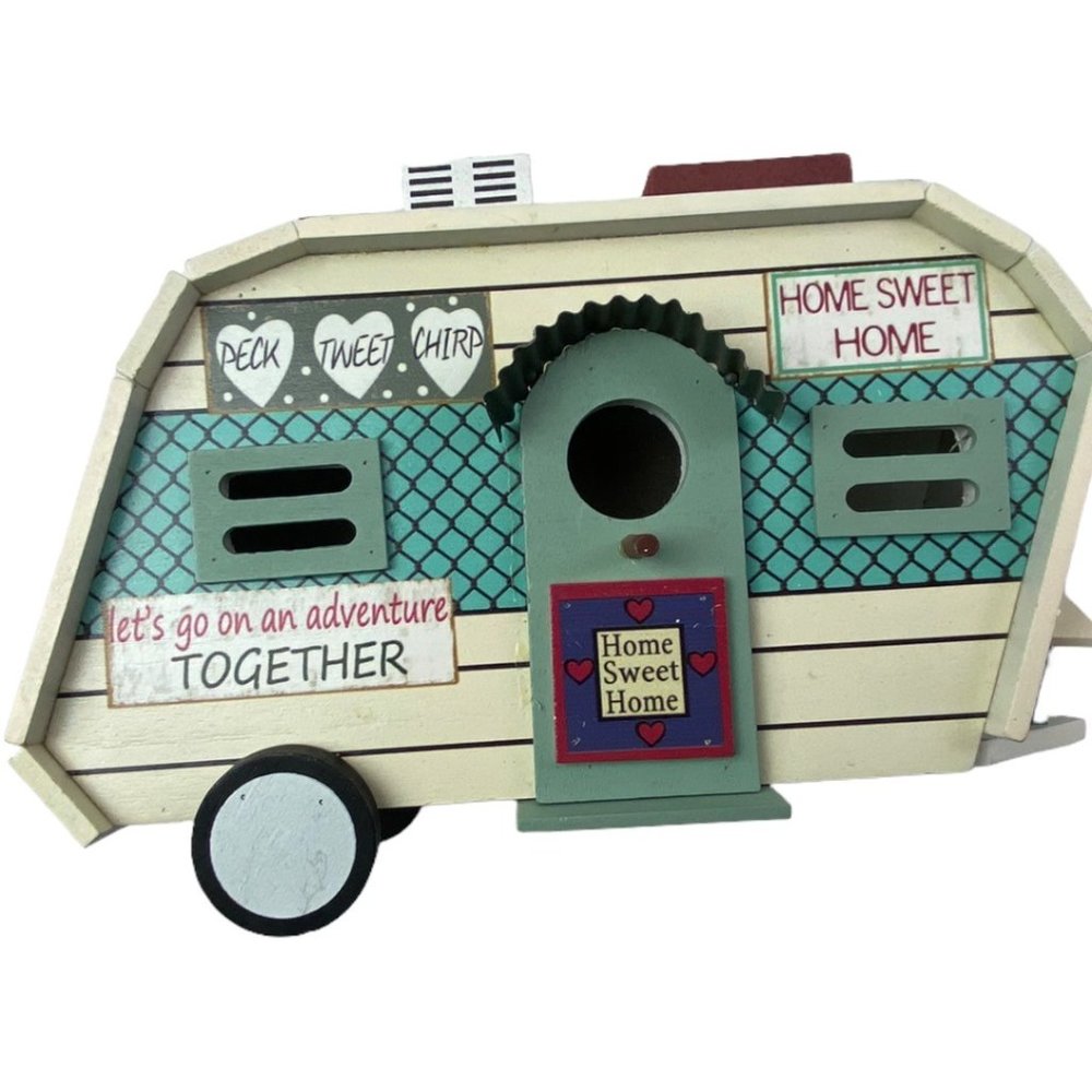 Retro Vintage Look Trailer Motorhome Camper Birdhouse Garden Decor 10"
